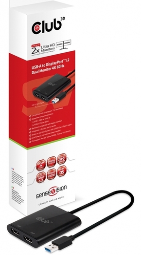 CLUB3D USB 3.1 DisplayPort transformator Crno 15cm CSV-1477