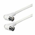 Transmedia IEC plug to IEC jack, Angled, 1,5m, White