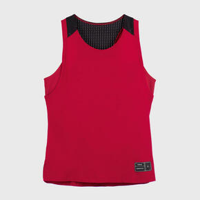 Majica bez rukava za košarku T500 ženska tamnocrvena