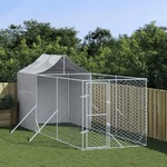 vidaXL Vanjski kavez za pse s krovom srebrni 2x6x2,5 m pocinčani čelik