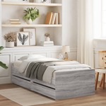 vidaXL Okvir kreveta s ladicama siva boja hrasta 90x200 cm