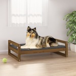 Krevet za pse boja meda 95,5x65,5x28cm od masivne borovine