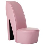 vidaXL Stolica u obliku visoke pete od umjetne kože ružičasta