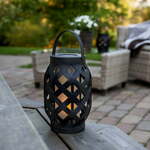 Crna lampa Star Trading Flame Lantern, visina 23 cm