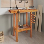 vidaXL Radni stol sa škripcima 92 x 48 x 83 cm masivno drvo bagrema