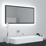 vidaXL LED kupaonsko ogledalo visoki sjaj sivo 90x8,5x37 cm od iverice