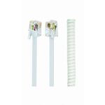 Gembird Telephone handset spiral cord, RJ10 (4P4C), 2 m, white