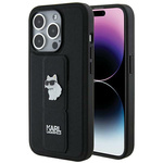 Karl Lagerfeld KLHCP14XGSACHPK Apple iPhone 14 Pro Max hardcase Gripstand Saffiano Choupette Pins black