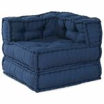 vidaXL Pouf Set od 4 Indigo Pamuk 70 x 70 x 54 cm Jastučići za stolice