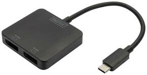 Digitus DS-45339 DisplayPort / USB-C® adapter [1x USB-C® - 2x ženski konektor DisplayPort] crna podržava HDMI