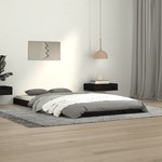 vidaXL Okvir za krevet crni 100 x 200 cm od masivne borovine