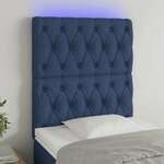 vidaXL LED uzglavlje plavo 80x7x118/128 cm od tkanine