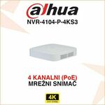 DAHUA 4 KANALNI 4K POE MREŽNI VIDEO SNIMAČ NVR-4104-P-4KS3