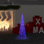 vidaXL Akrilni ukrasni LED stožac s krugovima plavi 60 cm