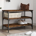 vidaXL Klupa za cipele boja dimljenog hrasta 70x38,5x49 cm drvena
