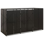 vidaXL Spremište za 3 kante za smeće crno 207 x 80 x 117 cm poliratan