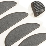 vidaXL Tepisi za stepenice 15 kom sivi 56 x 17 x 3 cm