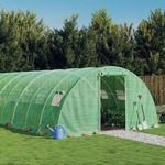 vidaXL Staklenik s čeličnim okvirom zeleni 64 m² 16 x 4 x 2 m