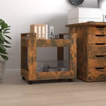 vidaXL Kolica za radni stol boja dimljenog hrasta 60x45x60 cm drvena