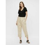 Cream cropped pants. OBJECT Nancy - Ladies kremasta