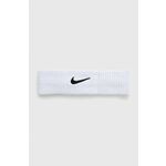 Traka za glavu Nike boja: bijela - bijela. Traka za glavu iz kolekcije Nike. izrađen od tkanine s tehnologijom odvođenja vlage.