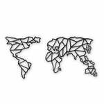 Metalna zidna dekoracija Map of the World Clear, 85 x 170 cm
