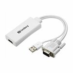 SANDBERG HDMI VGA/D-Sub + Jack transformator Bijela 5cm 508-78