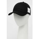 Pamučna kapa sa šiltom Calvin Klein boja: crna, s aplikacijom - crna. Kapa s šiltom u stilu baseball iz kolekcije Calvin Klein. Model izrađen od materijala s aplikacijom.