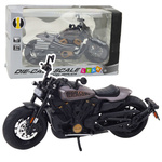 Metalni motor Chopper sa zvučnim i svjetlosnim efektima 1:12 - sivo/crni