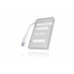 Kućište za tvrdi disk ICY BOX IB-AC603a-U3, HDD/SSD 2.5", SATA, do 9.5 mm, USB 3.0, bijelo