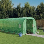 vidaXL Staklenik s čeličnim okvirom zeleni 24 m² 12 x 2 x 2 m