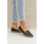 Elegant Leather Women's Espadrilles Zazoo siva