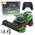Kombajn na daljinsko upravljanje Harvester sa kombiniranim nastavkom za kukuruz i žito 1:24 - zeleni
