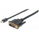Kabel DisplayPort Manhattan Mini DisplayPort (M) na DVI-D 24+1 (M) 1.8m crni za monitor 152150