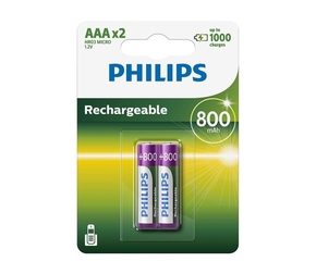 Philips R03B2A80/10 - 2 kom Polnilna baterija AAA MULTILIFE NiMH/1