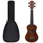 vidaXL Set dječjeg ukulelea Soprano s torbom boja tamnog drva 23 "