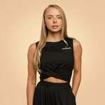 GymBeam Ženska cropped majica Breeze Black - BeastPink XL