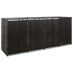 vidaXL Spremište za 4 kante za smeće crno 274 x 80 x 117 cm poliratan