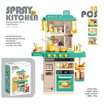 Dječja kuhinja za igru Kitchenette sa zvučnim svjetlosnim i vodenim efektima - 50 elemenata - plava