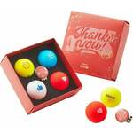 Volvik Vivid Thank You 4 Pack Golf Balls Plus Ball Marker