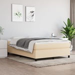 vidaXL Krevet s oprugama i madracem krem 140 x 190 cm od tkanine