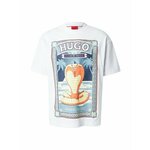 HUGO Majica 'Dicobri' plava / mornarsko plava / narančasta / bijela