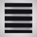 vidaXL Rolo crne zavjese sa zebrastim linijama 140 x 175 cm