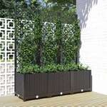 vidaXL Vrtna sadilica s rešetkom crna 120 x 40 x 136 cm PP