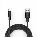Kabel za mobitel ADAM M100, Type-C na USB-A, 1M, pleteni crni