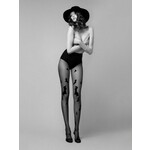 Fiore Woman's Tights Hello Gotham crna, siva