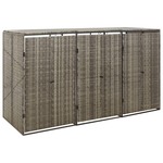 vidaXL Spremište za 3 kante za smeće sivo 207 x 80 x 117 cm poliratan