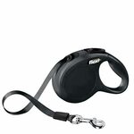 Flexi New Classic M CRNA traka 5m - automatska vodilica za pse do 25kg