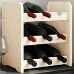 vidaXL Stalak za vino 33 x 25 x 37 cm od masivne borovine