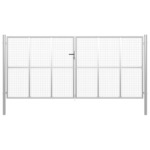 vidaXL Vrtna vrata od pocinčanog čelika 415 x 225 cm srebrna